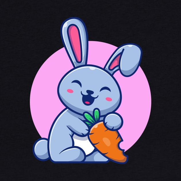 Cute Rabbit With Carrot Cartoon (2) by Catalyst Labs